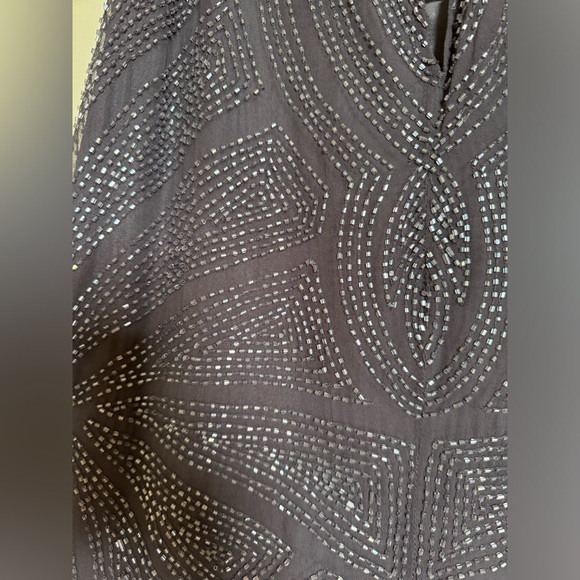 Parker - beaded & silk. Gray top. - Picture 2 of 9